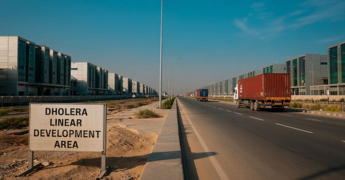 What is the Linear Development Area in Dholera?